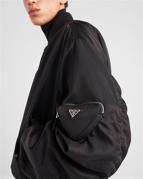 prada black bomber jacket|prada aw21 bomber jacket.